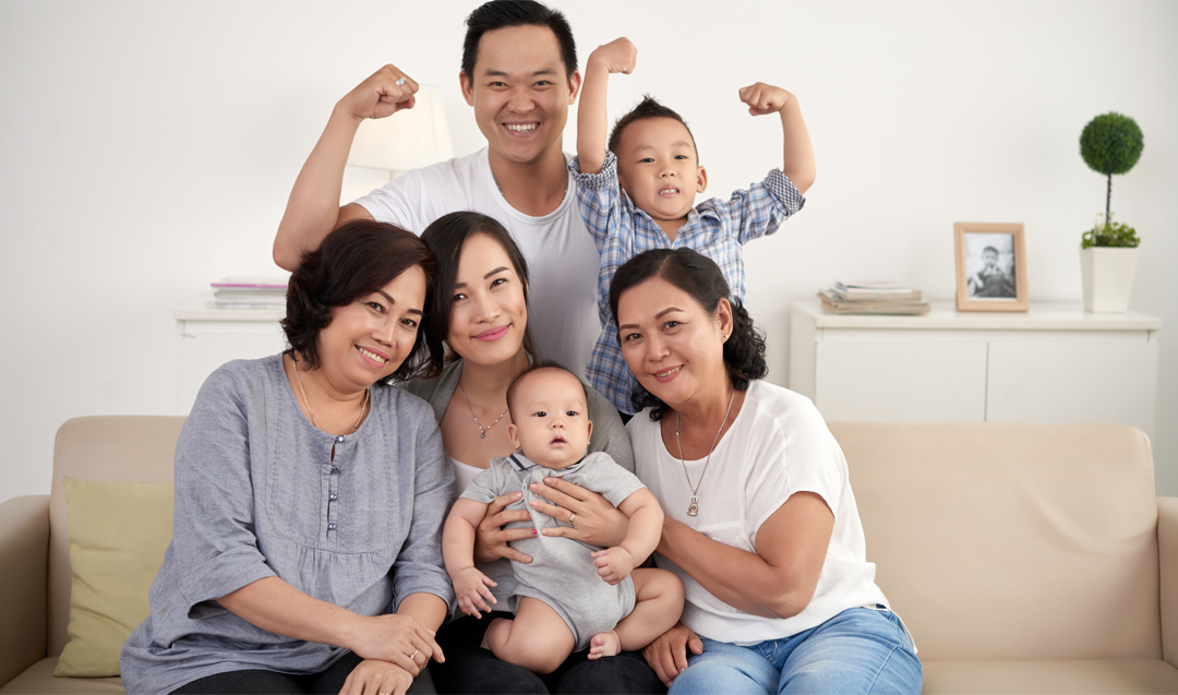 Asian happy family